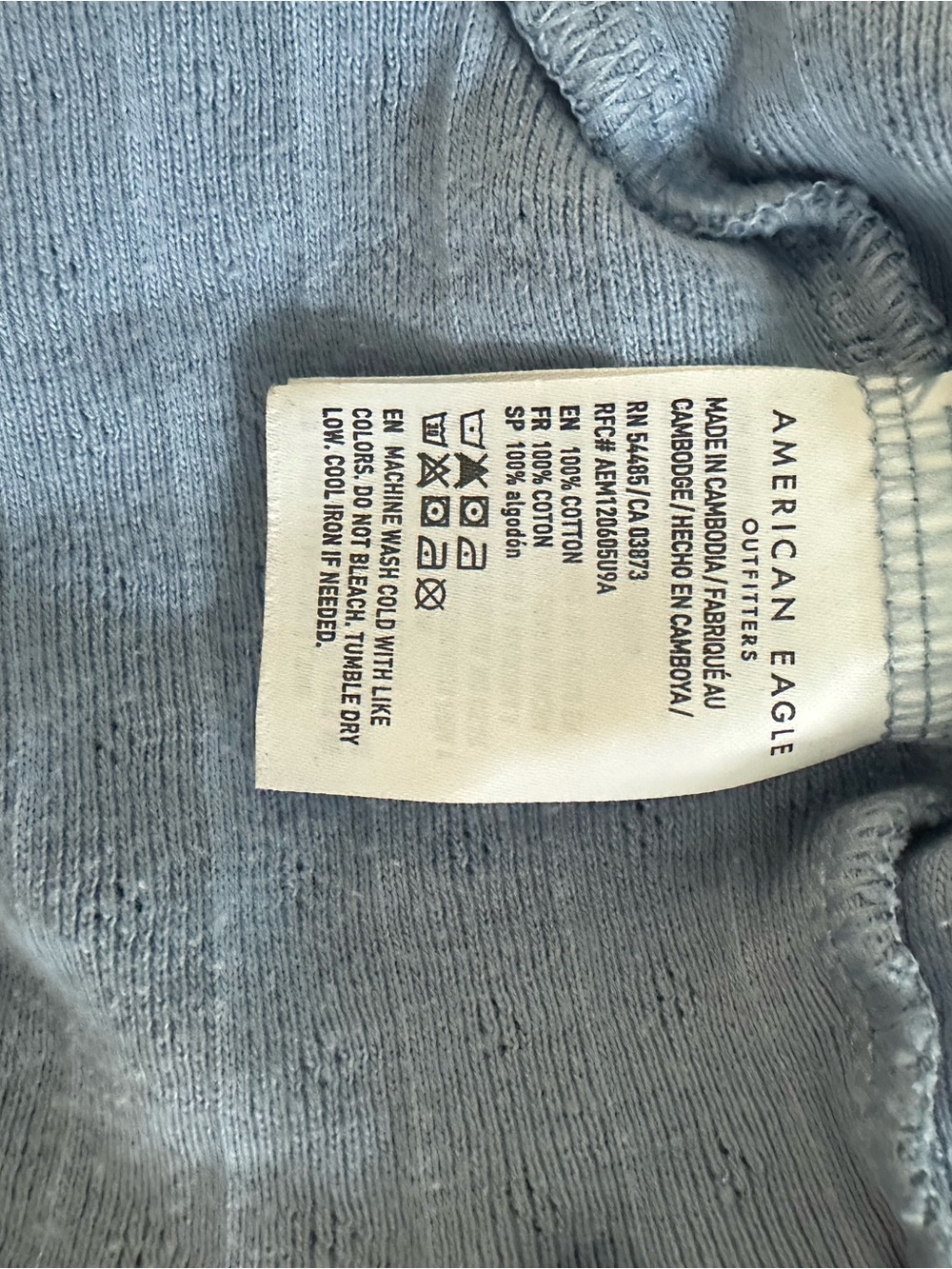 American Eagle Outfitters Dusty Blue Ribbed Scoop Crop Tank - Picture 4 of 4